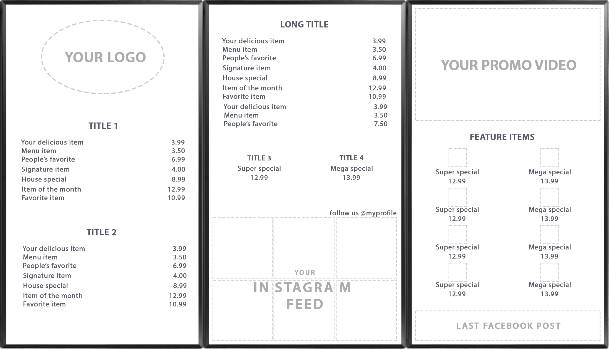 3 Displays wireframe